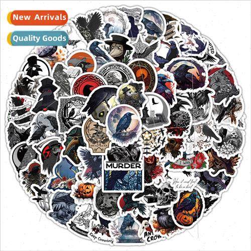 100 cartoon horror crow children stickers notes handbook sta