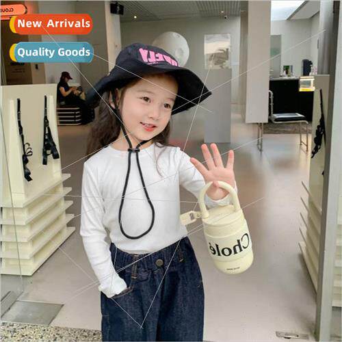 Childrens cotton bottoming shirt round neck autumn and winte