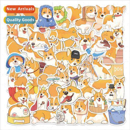 50 corgi dog graffiti stickers cartoon handbook luggage wate