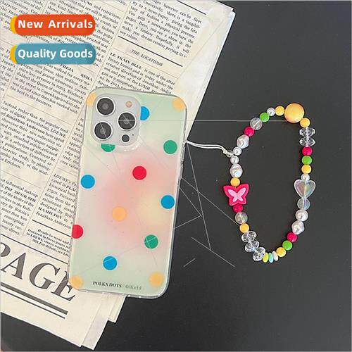 Korean  ins full screen colorful polka dot iPhone12 chain 14