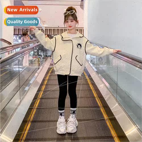 Girls fall jacket 2023 new childrens fashionable fashionable