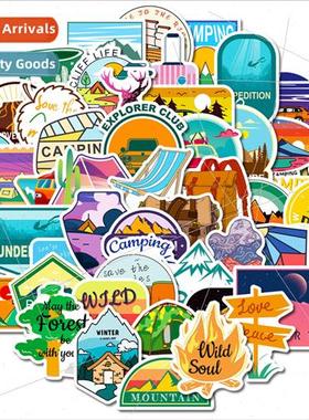 50 outdoor travel series stickers stickers ins luggage noteb