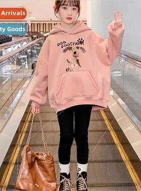 Girls padded sweater fall and winter  2023 new childrens clo