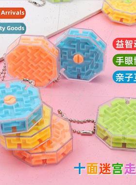 Creative 3D ten-sided labyrinth Rubiks Cube keychain pendant
