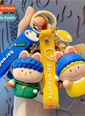 Artist famous painting series sprout rabbit keychain cute de