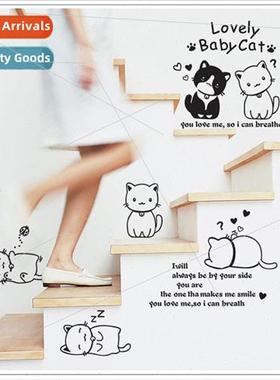 Wall stickers AY9048 cute cat stickers toilet stickers backg