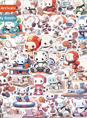 50 pcs of cute cartoon robot graffiti stickers guitar skateb