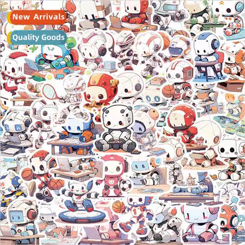 50 pcs of cute cartoon robot graffiti stickers guitar skateb