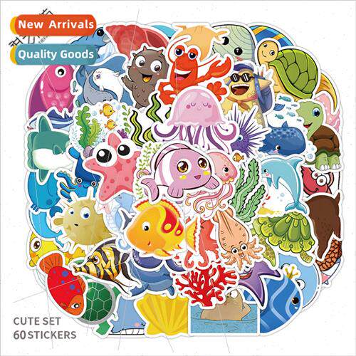 60 pcs of sea critters children puzzle reward stickers cell