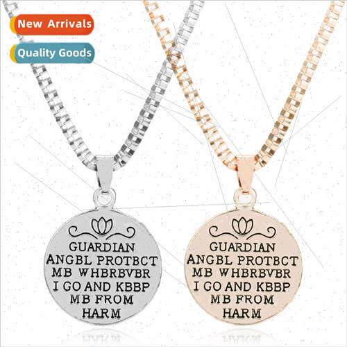 Jewelry Guardian Angel Protect Me Alphabet Pendant Necklace