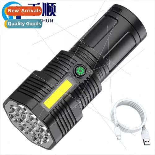 Fixed focus 12-core explosion bright flashlight strong light