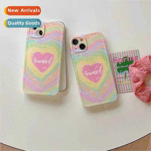ins simple gradient love heart 适用 Apple 14ProMax niche iPh