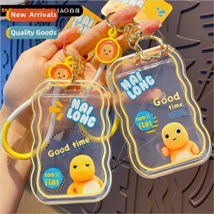 milk dragon keychain bus card protector sleeve student meal