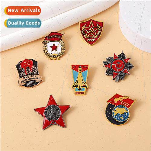 Pentagram creative medallion brooch clothing accessories met
