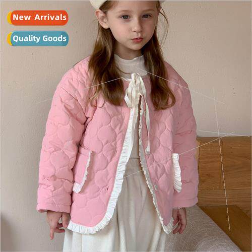 Girls cotton jacket 2023 winter new small fragrant wind cott