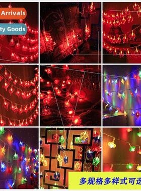 Spring Festival red lanterns string lights New Years Eve out