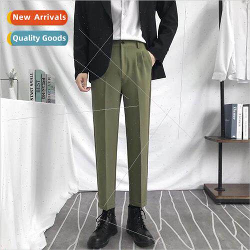 Autumn falling suit pants men Korean nd white pants ins stra