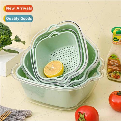 Double color collision vegetable draining basket kitchen hou