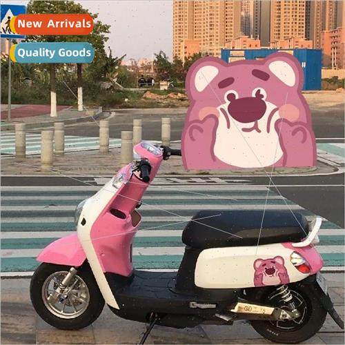 Cartoon cute strawberry bear electric car stickers Yadi Mave图片