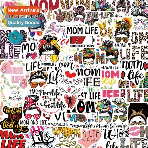 50 new Mom fe graffiti waterproof stickers laptop luggage ce