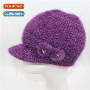 wool grandmo female lady old cap knitted warm winter hat Mom