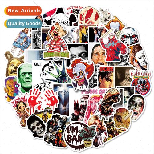 50 Horror Movie Image Mashup Stickers Thriller Character Doo
