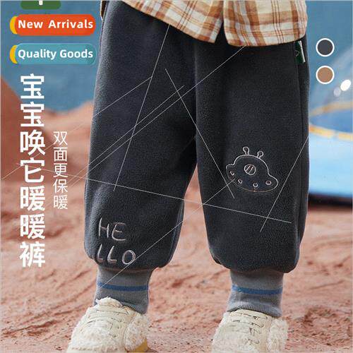 2023 winter new childrens solid color printing shaker fleece