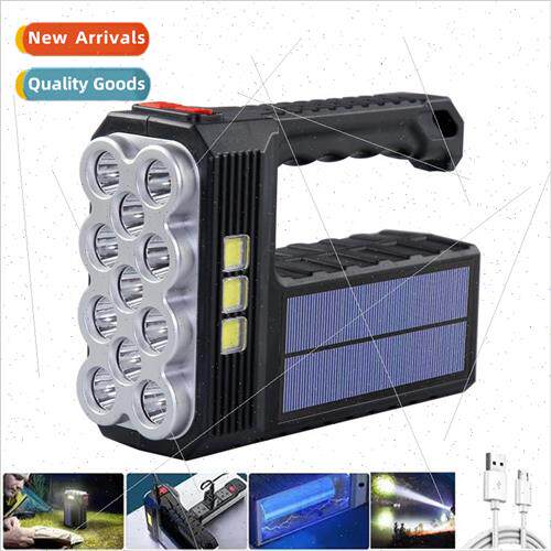New solar rechargeable USB flashlight super bright 11 led fl