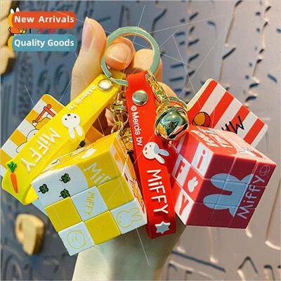 Miffy Bunny Rubiks Cube keychain mini three-step decompressi