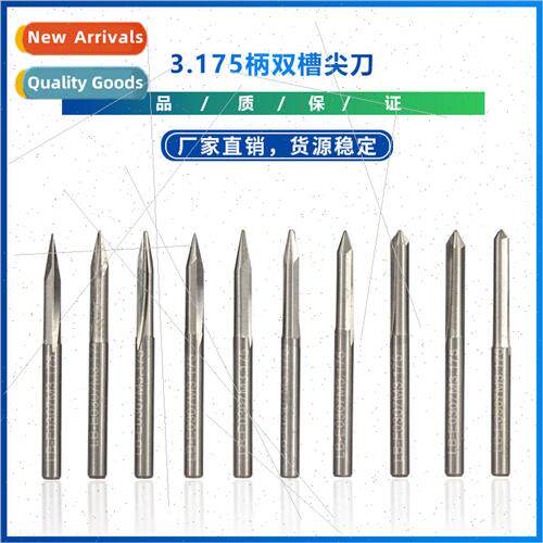 New 3.175 shank double groove pointed cutter carbide straigh