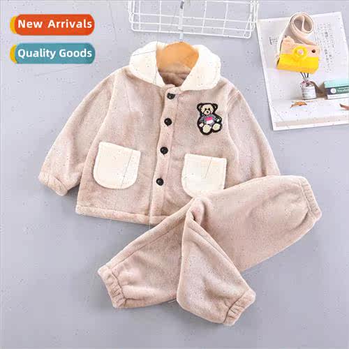 2023 winter childrens facecloth pajamas long-sleeved set of