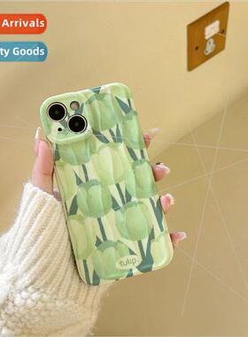Spring Fresh Green Tulip Apple 13 Women iPhone 12 Case 适用