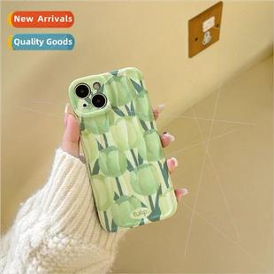 Women 适用 Green Case iPhone Apple Tulip Fresh Spring