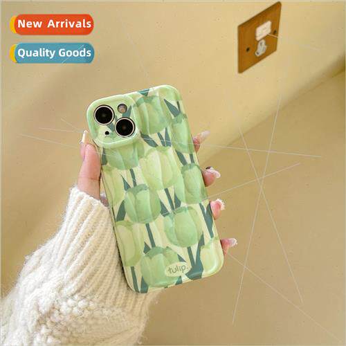 Spring Fresh Green Tulip Apple 13 Women iPhone 12 Case 适用