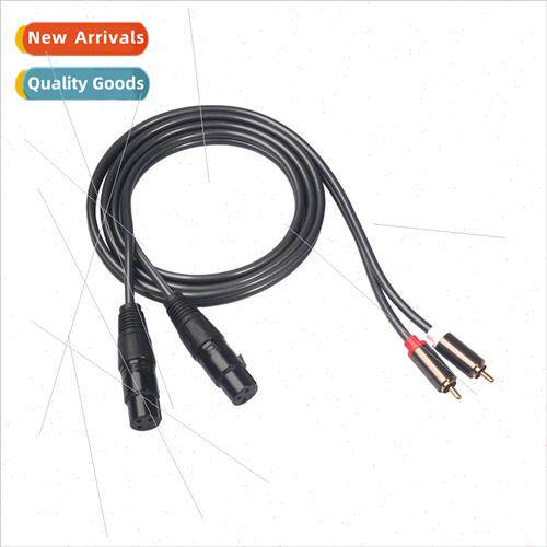 Copper wire gold-plated head 2RCA male to dual ca XLR female