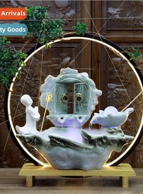 Zen Circulating Water Fountain ving Room Entryway Humidifier