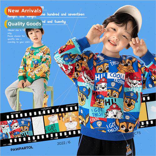Boys sweater spring and fall woof woof children round neck s