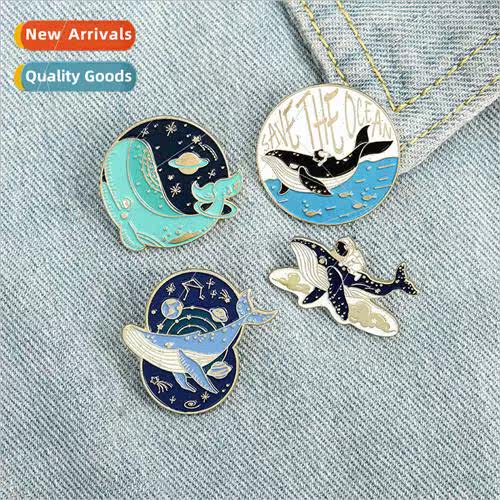 Creative cartoon animal alloy brooch personalized cute whale