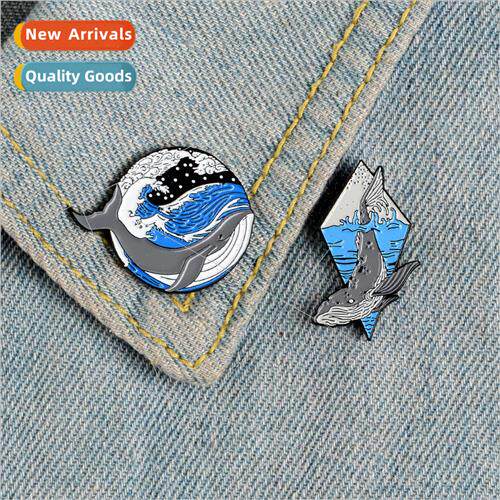 Cartoon creative undersea whale alloy brooch mischievous wha