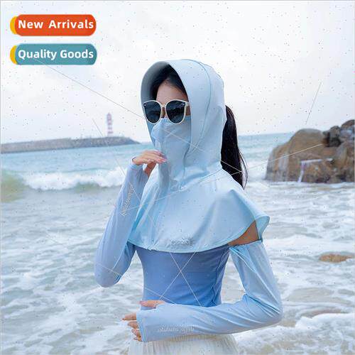 Ice silk sunscreen mask hat female sunshade cycling summer v