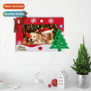 red and green Christmas frame woven photo Chris decorations