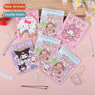 Cartoon cute coil book girls diary with stickers children lo