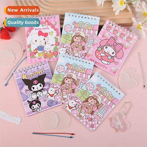 Cartoon cute coil book girls diary with stickers children lo