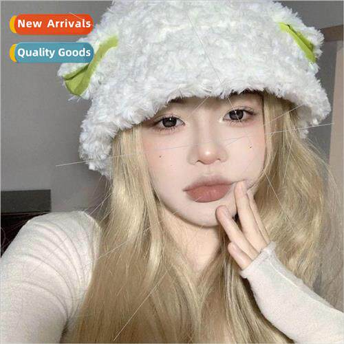 Plush hat female fall and winter Korea 2022 sheep ears fishe