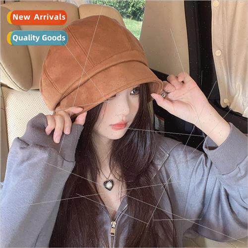 Hat female fall and winter beret suede hundred with Japanese