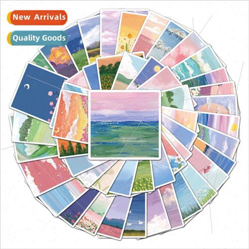 50 Scenic Oil Painting Creative Graffiti Stickers ggage Scoo