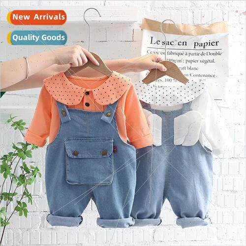 Autumn cute little wings childrens back pants 2023 new desig