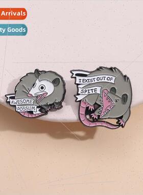 New animal ferocious rat exaggerated brooch metal badge allo