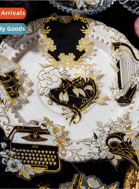 Dark stars series PET stickers ins vintage stamping floral h