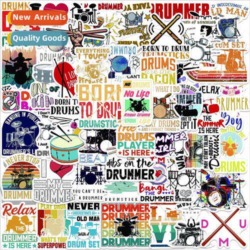 50 rock drums graffiti stickers personalized decorative guit